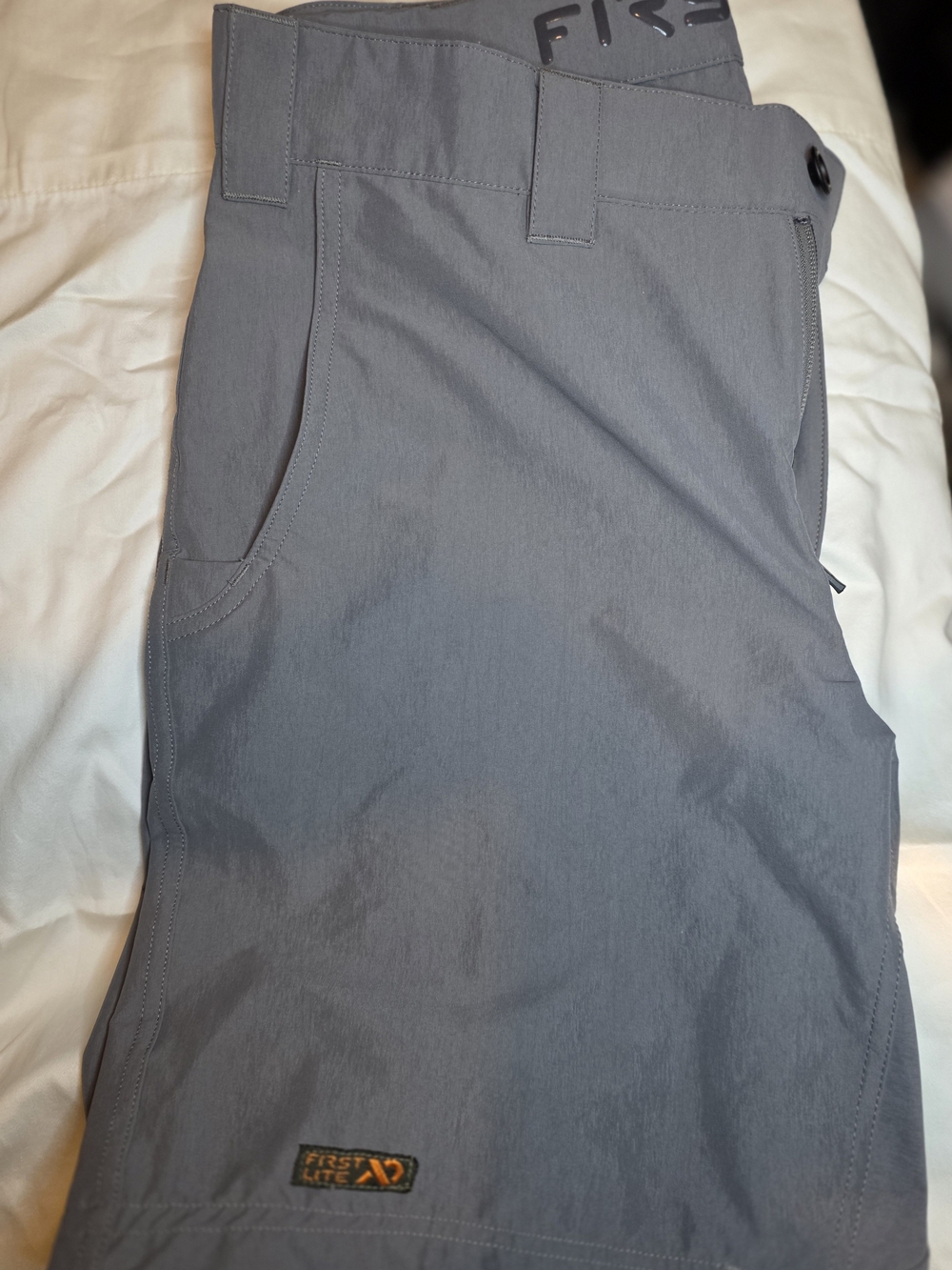 First Lite Gray Men's Hybrid Outdoor Shorts - Picture 3 of 8